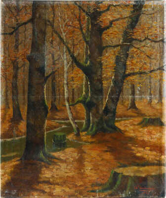 Неизвестный художник. Осенний лес